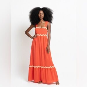 Elegant Orange Maxi Dress